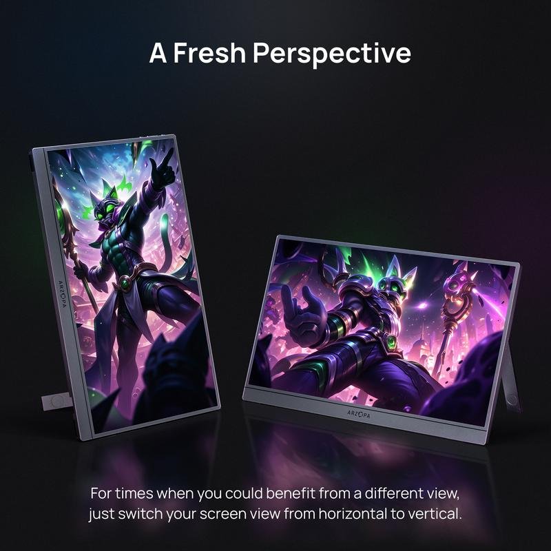 ARZOPA Portable Monitor 16.1"/17.3" FHD 1080P 60Hz/144Hz Laptop Screen Extender for PC Mac Xbox Switch PS5 iPhone IPS Display Computer Display HDR External Screen Game Workfromhome - Bild 2